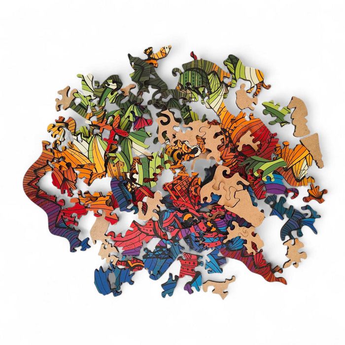 Puzzle din lemn - Lion, 140 piese (cadou pentru copii si adulti)