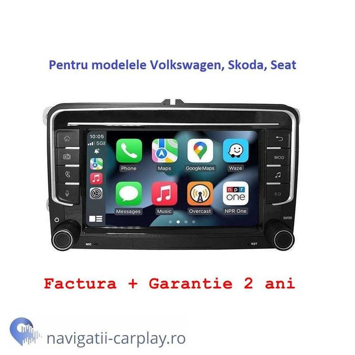 Ecran cu Apple CarPlay / Android Auto Wireless Volkswagen, Skoda, Seat