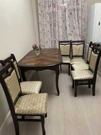 Стол гостиный 1*2.35 см и 6 стульев