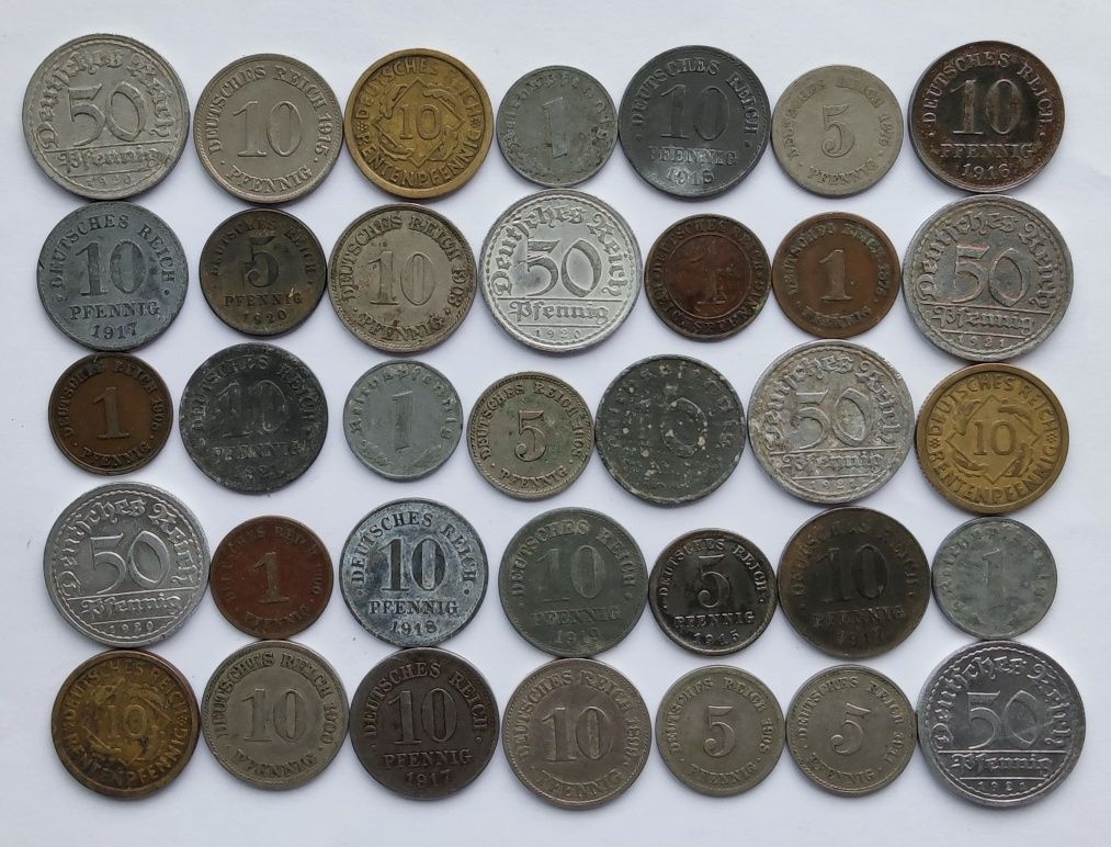 Monede vechi Germania 35 de bucati dintre anii 1873 si 1943 pret 79 l