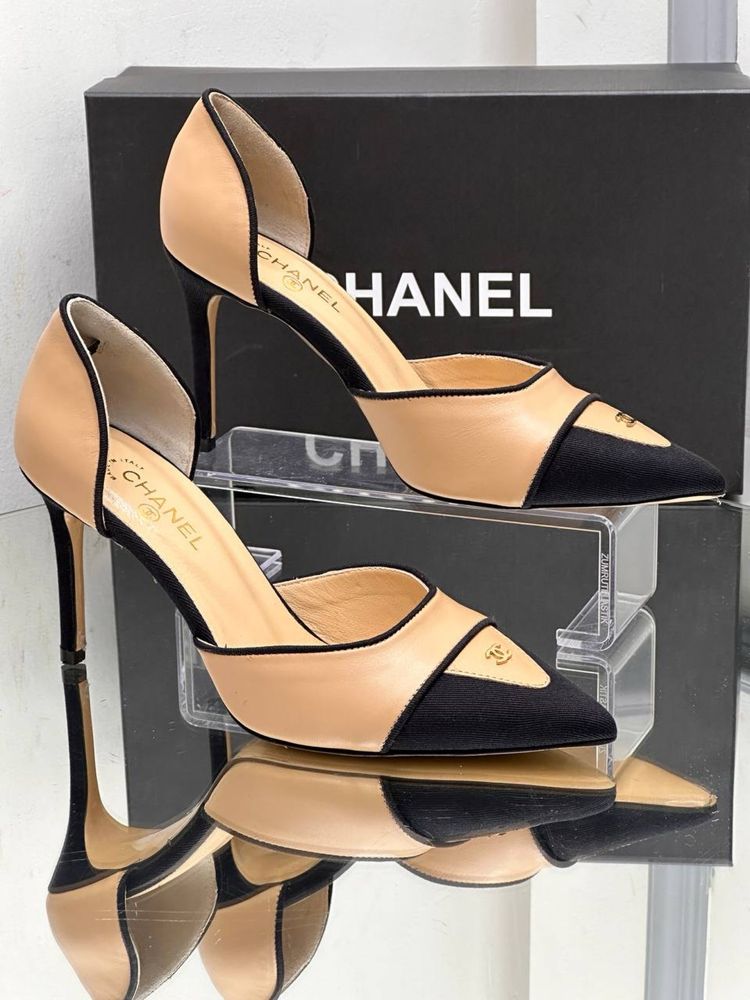 Pantofi-sandale-Balerini Chanel colecția noua Piele naturală 100%