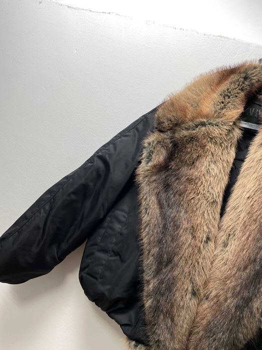 ZARA размер S дамско яке с косъм черно и кафяво