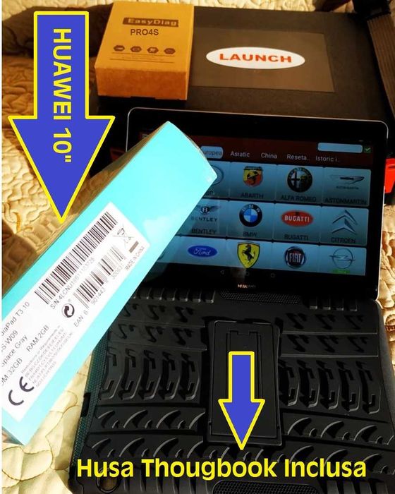 Launch X431 Easydiag Pro4S + Tableta Huawei 32Gb, Kit Update 2025 Full