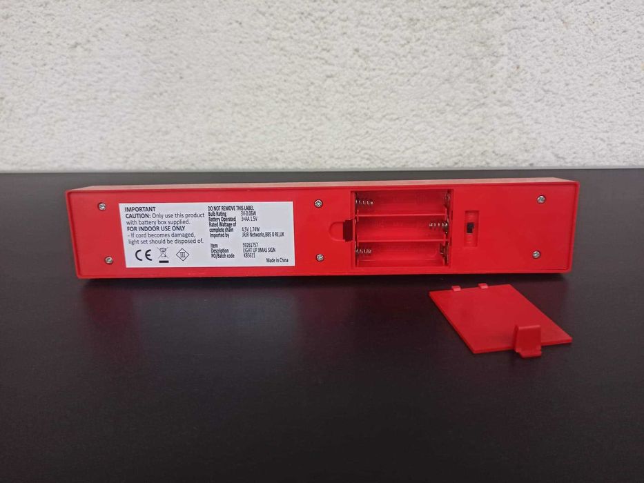 Decoratiune luminoasa pe baterii 3 x AA rosie XMAS craciun