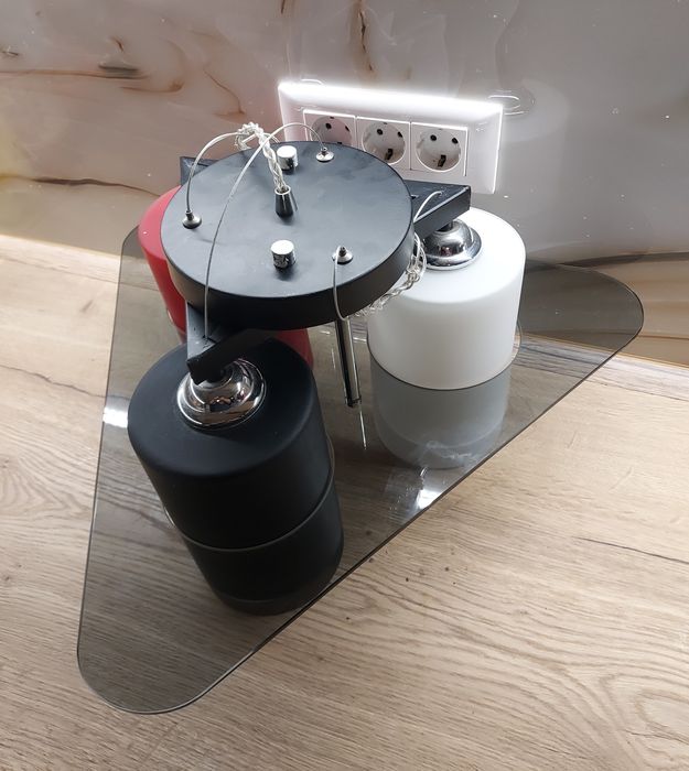 Lustra din sticla cu trei brațe,  candelabru dormitor, living modern