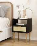 Set 2 noptiere culoare neagra cu auriu