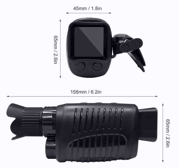 Спортен Водоустойчив Монокуляр Нощно Виждане 2.5K FULL HD Камера Запис