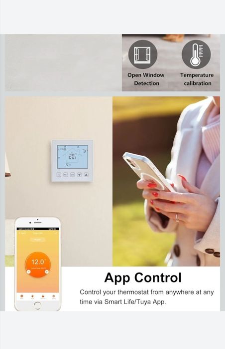 Termostat Ketotek Wifi, tuya, Centrala/ încălzire pardoseala
