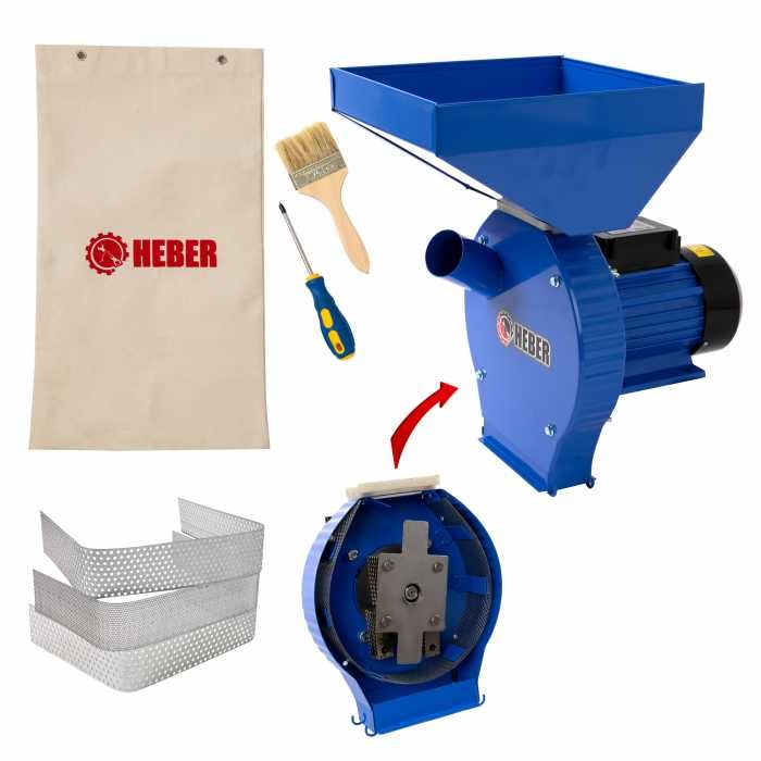 Moara electrica pentru cereale si stiuleti (2în1) cuva mare,motor3,5kw