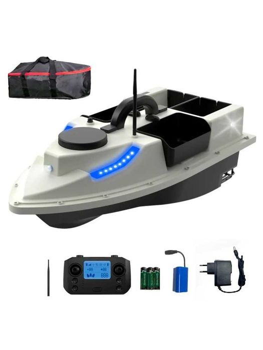 Лодка за захранка с GPS Flytec D19 – Бяла, 12000 mAh, 4 контейнера