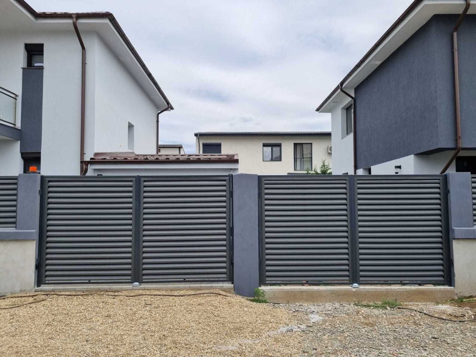Garduri si porti stil jaluzea, sipca metalica, tabla cutata