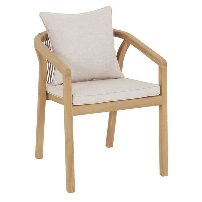 Трапезен стол, CONTREL, Сив, Бежов, Текстил, 61х58х75см.