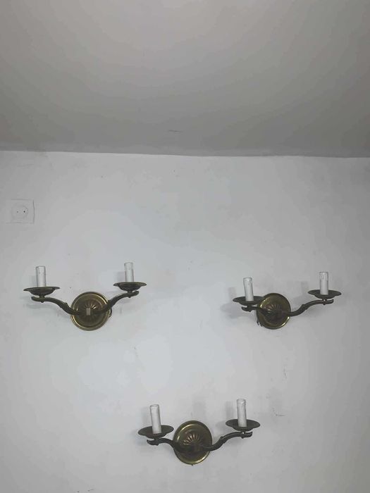 Set de trei aplice de perete din bronz