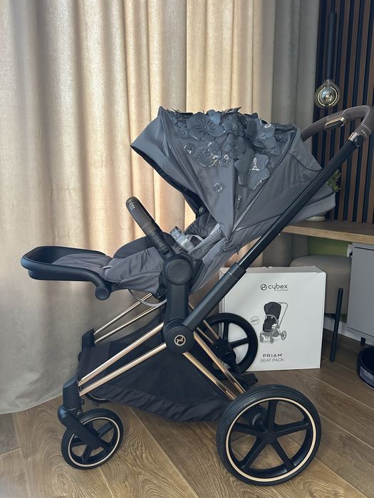 Количка Cybex Priam 4 Simply Flowers Platinum Сайбекс Приам Прайм 4