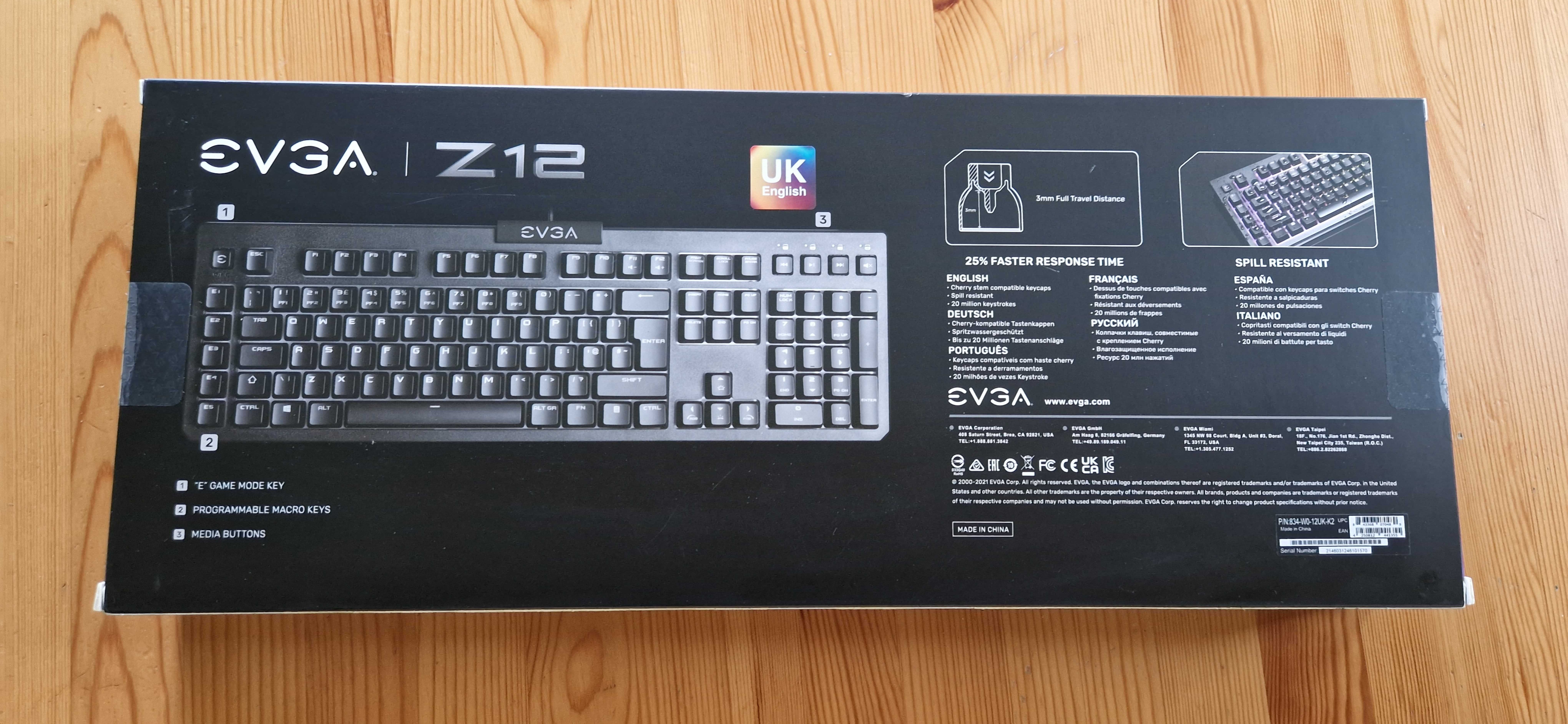 Нова Геймърска клавиатура EVGA Z12 RGB Gaming Keyboard