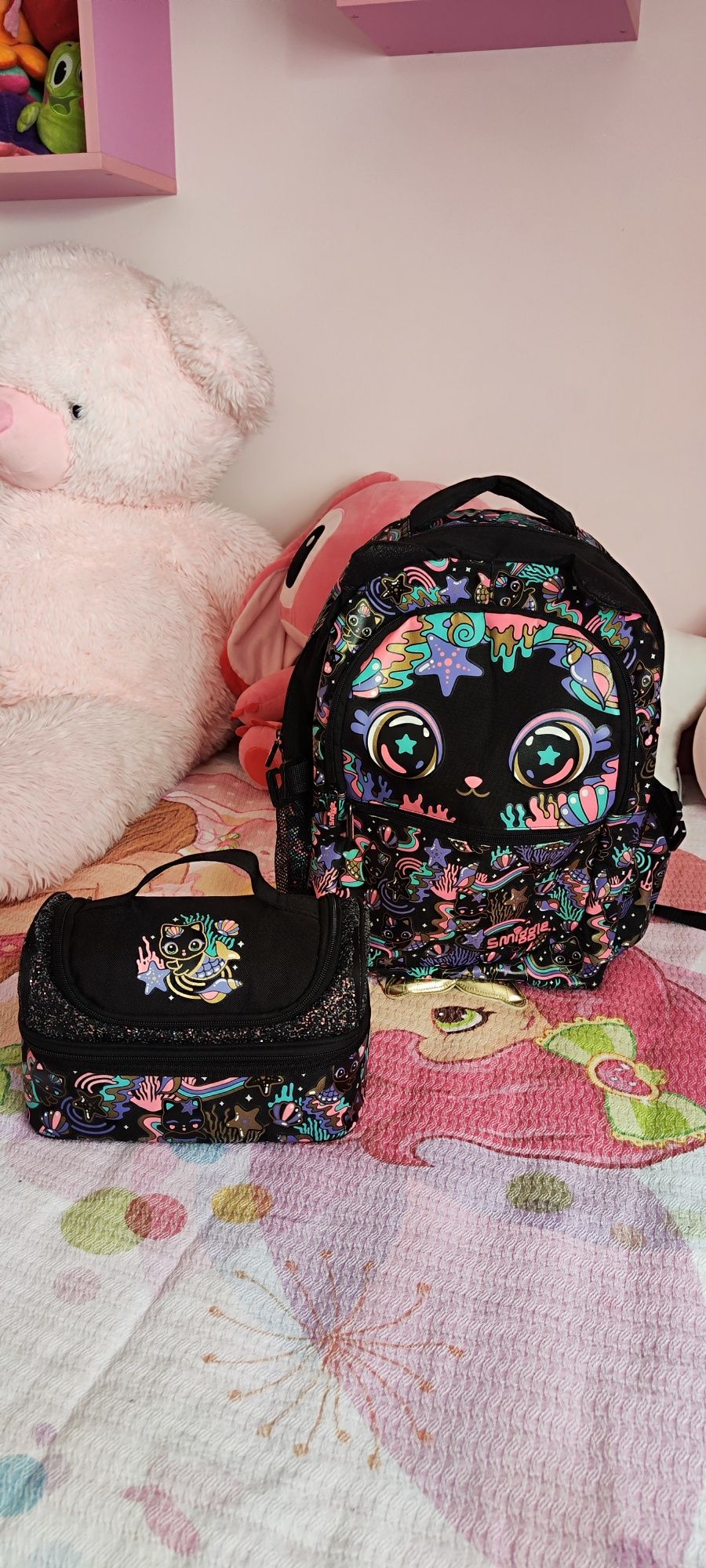 Ученическа раница с чанта за храна Smiggle