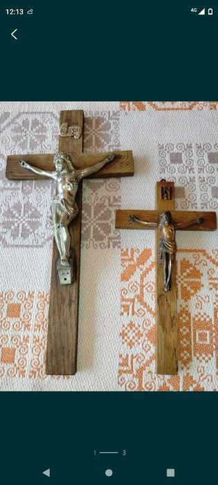 Crucifix lemn, metal