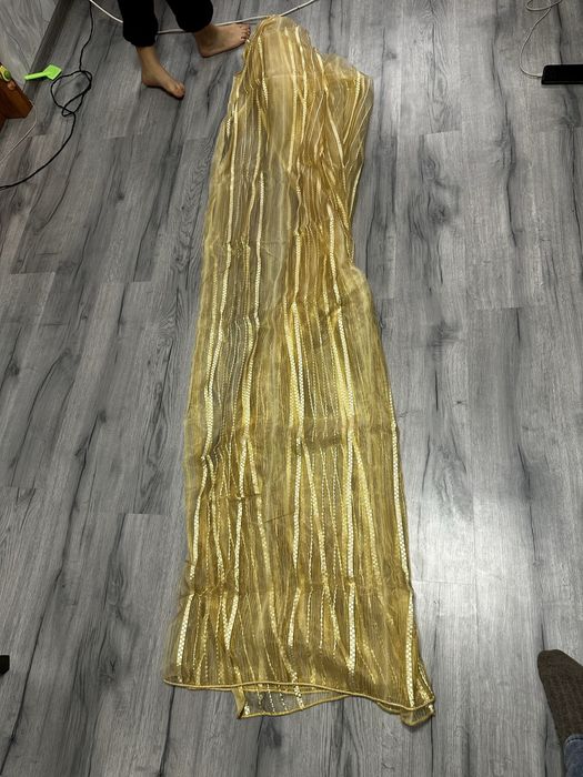 Тюль органза золотистая