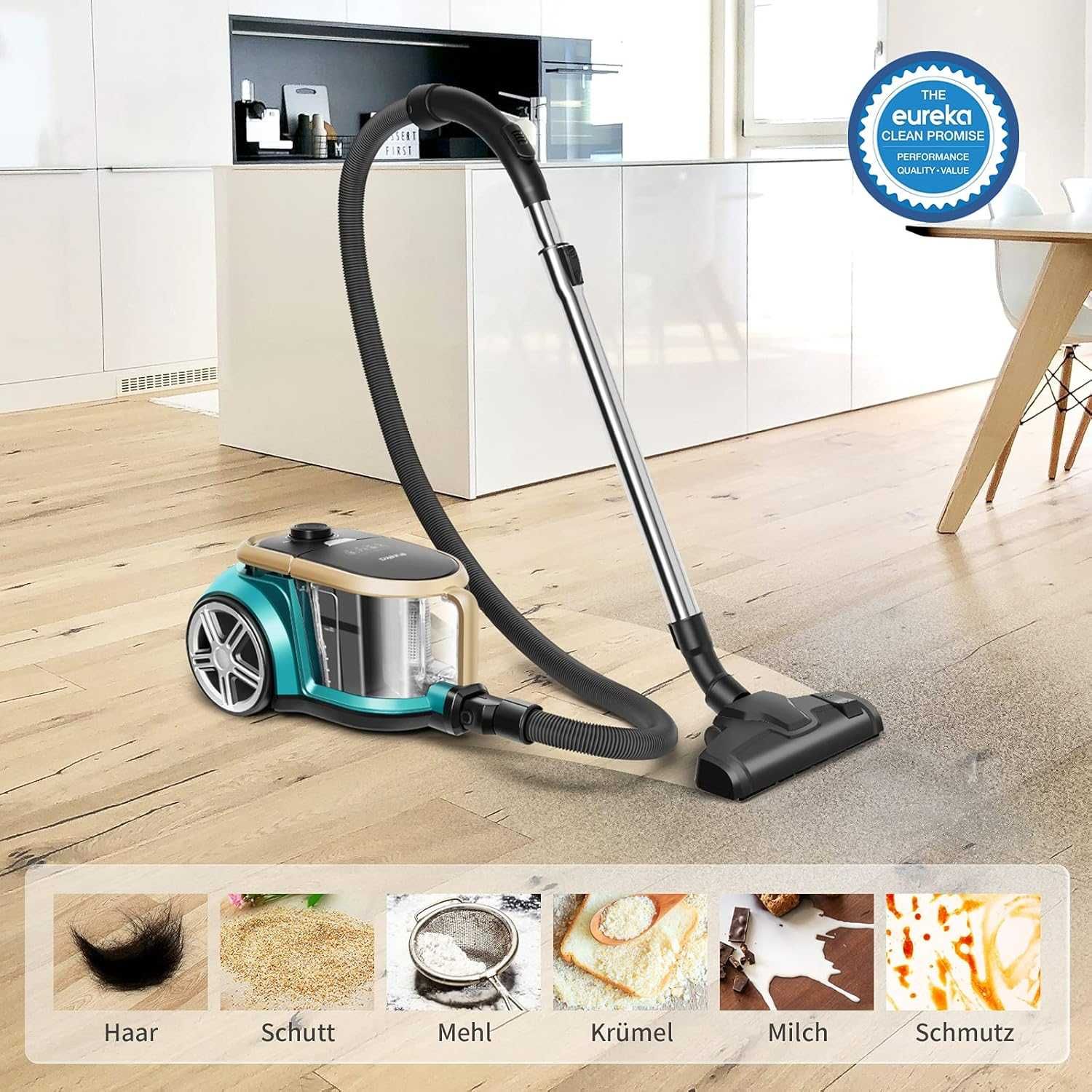 Прахосмукачка без торба Eureka Apollo V18C01A 800W, 2L