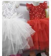 Нарядные красные белые розовые платья на выпускной, бальные платья