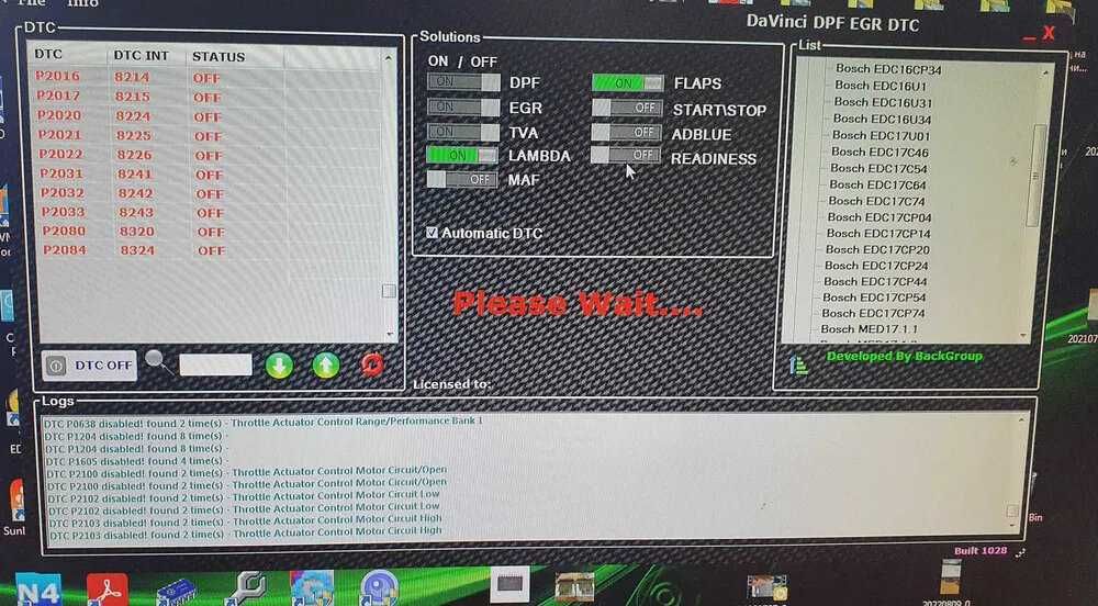 DAVINCI 1.0.28 dpf erg adblue