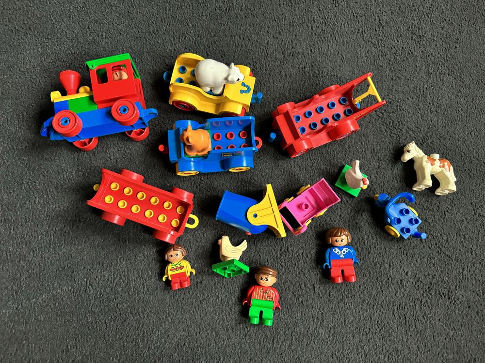 Lego duplo trenulet, sine, animale, omuletii, avion, autobuz