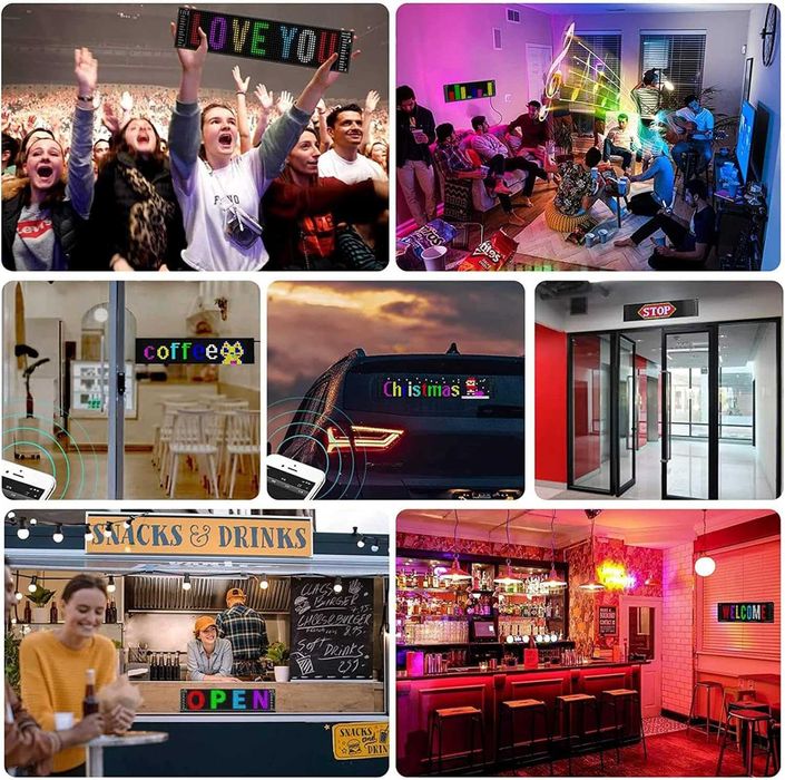 LED табела Bluetooth превъртаща се реклама за магазин, заведение, кола