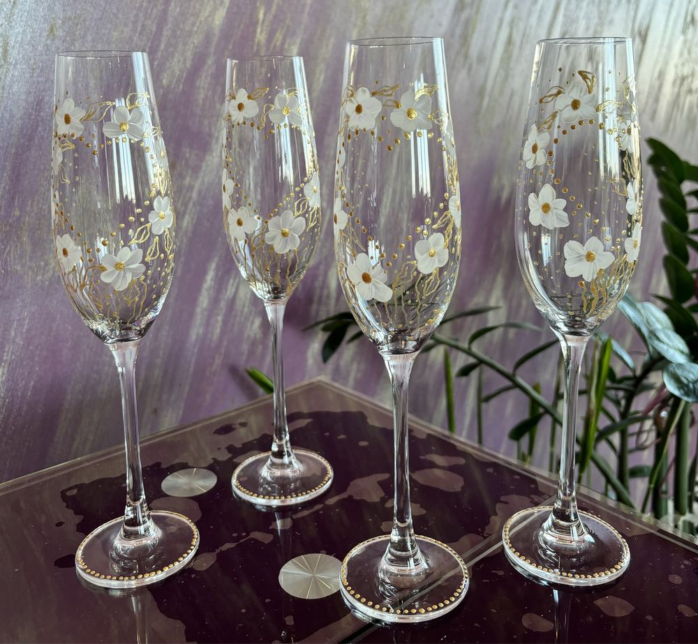 Разпродажба!!! Рисувани сватбени ритуални чаши- 2бр