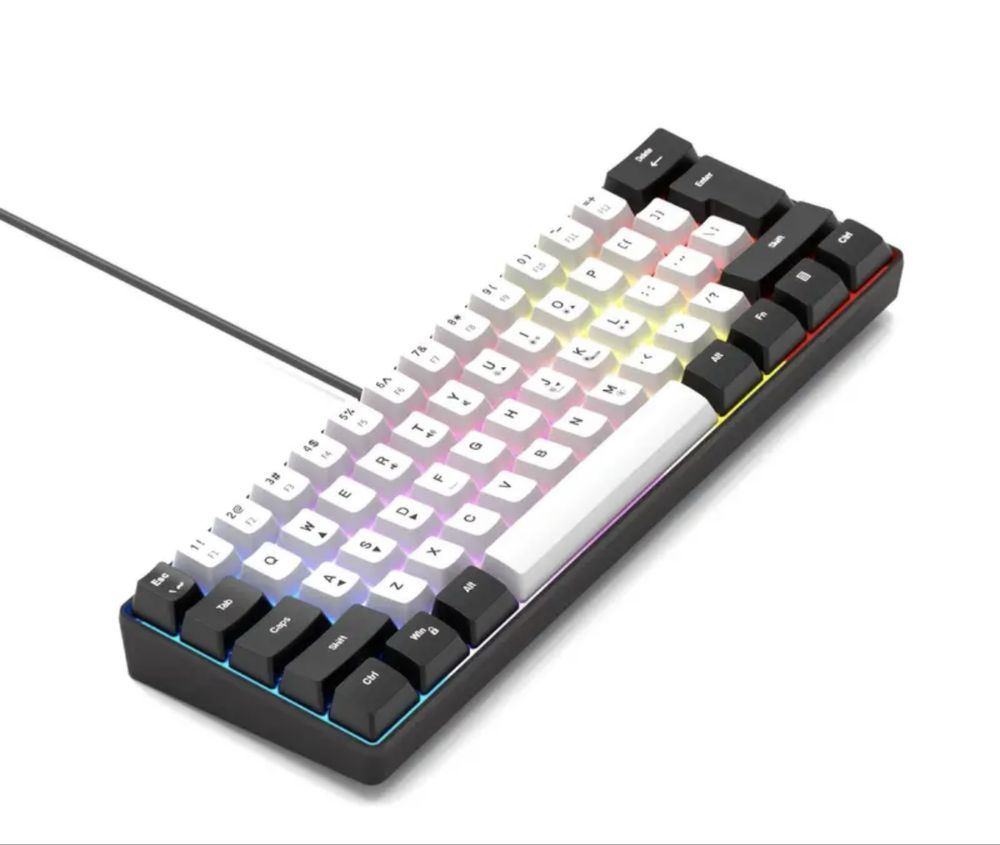 Геймърска клавиатура RGB, 61 клавиша, жична, PC/Mac