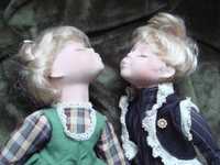 Коллекционные Куклы Фарфоровые пара поцелуй - чики  на подставках