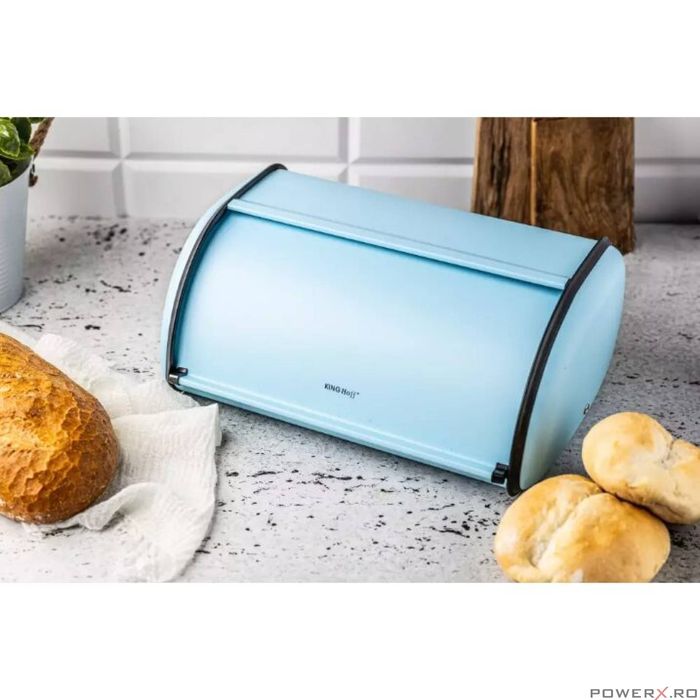 Cutie pentru paine, din otel, albastra, 15 x 24 x 36 cm, Kinghoff