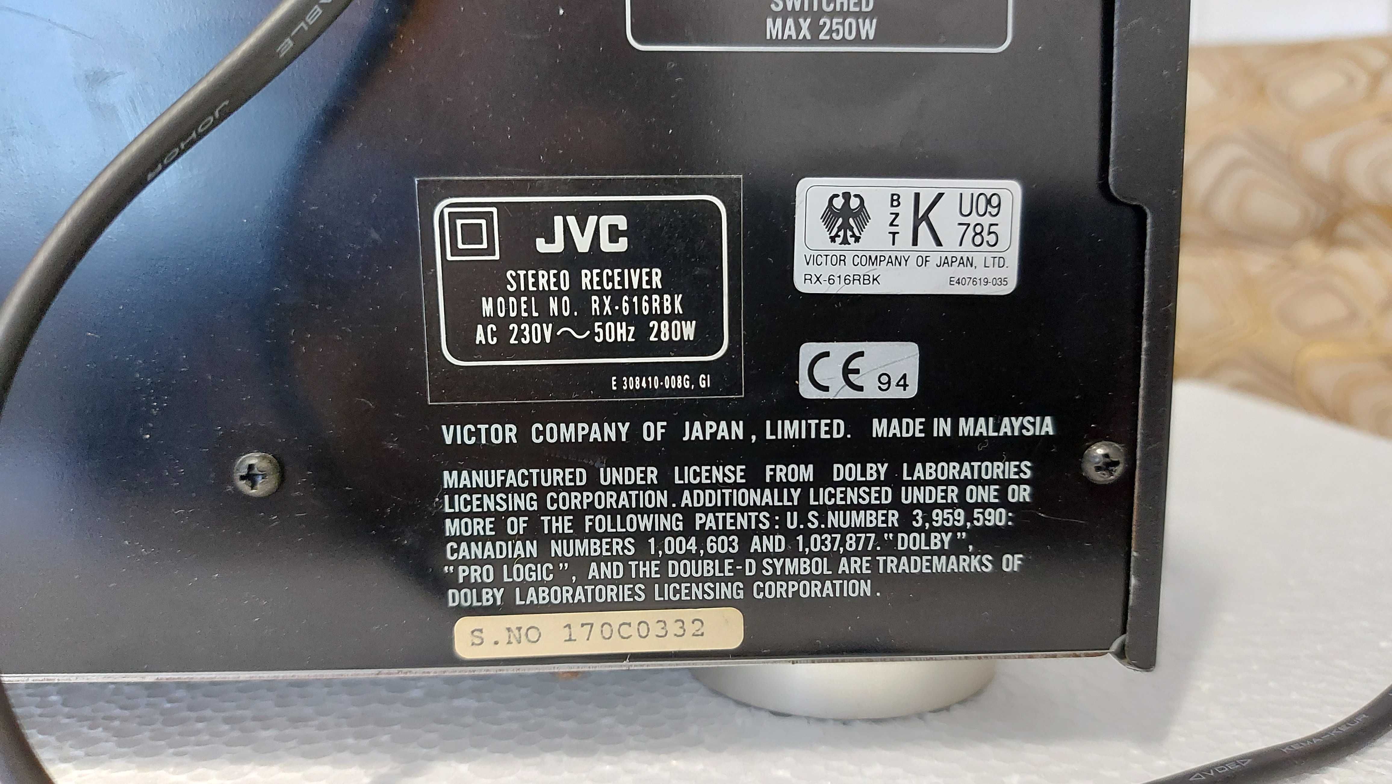 Receiver amplituner JVC RX 616RBK