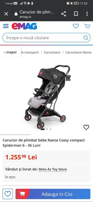 Vând cărucior pliabil compact