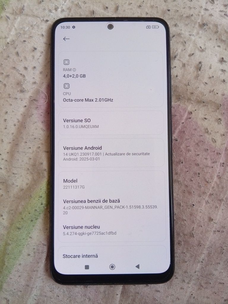 Redmi Note 12 5G nou 4+2/128gb dual SIM liber de rețea , perfect funcț