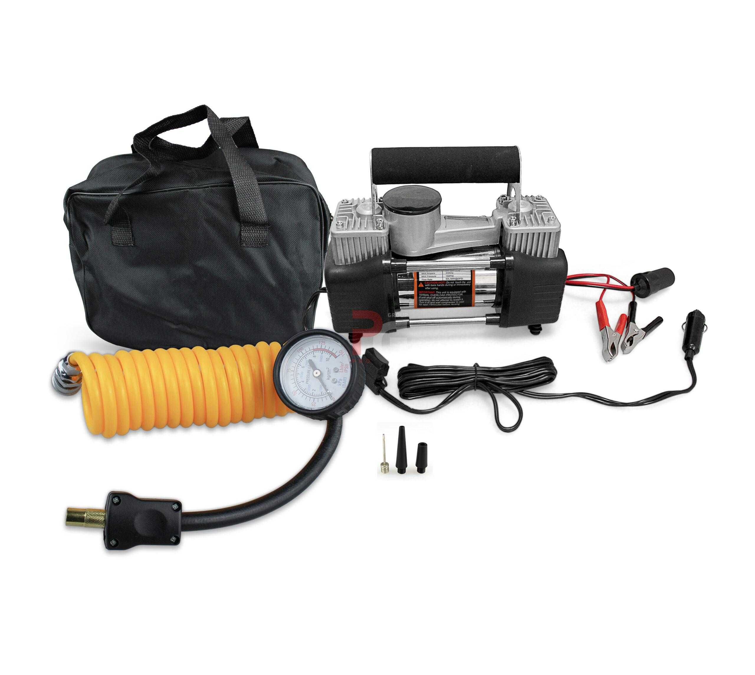 SET Compresor Аer 2 Cilindri 55L /Minut Pentru Turisme si Dube 12V