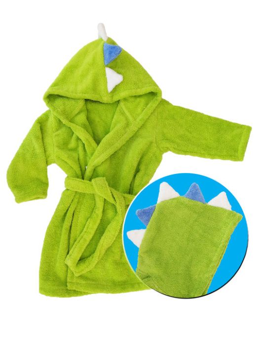Детски халат за баня/плуване от микропамук ДИНОЗАВЪР - 110, 116, 128