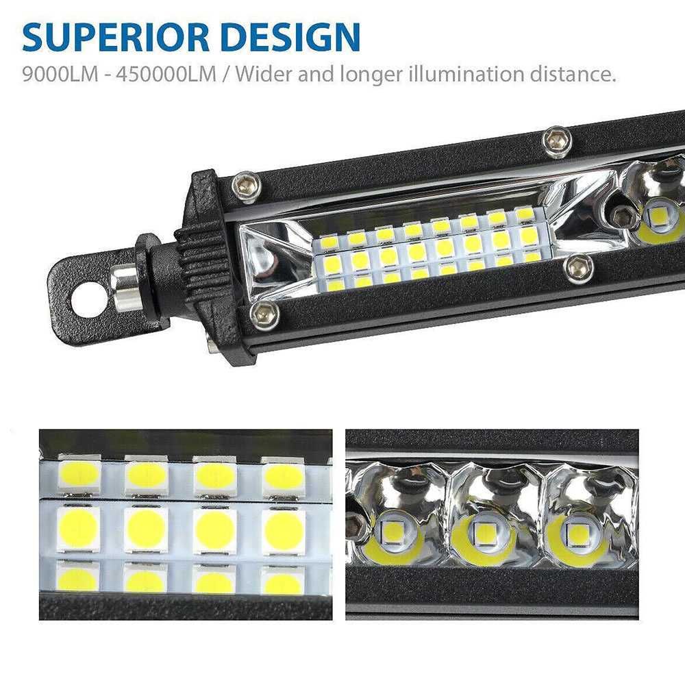 Ултра тънък диоден LED bar с комбинирана светлина, 72W, 12-24V, 27.5см