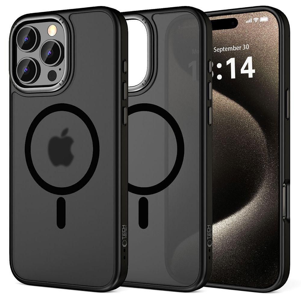 Кейс tech-protect magedge magsafe за iphone 16 pro - матово черно/гънм