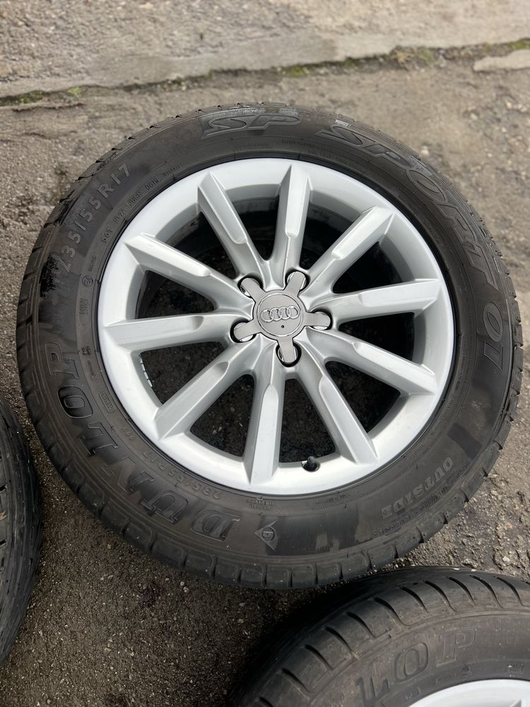 Джанти с летни гуми 235/55/17 Dunlop DOT19 за AUDI Q3. С7.5мм грайфер.