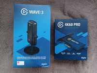 Kit Streaming Sigilat, Microfon Elgato Wave 3+Placa Captura 4K60 Pro