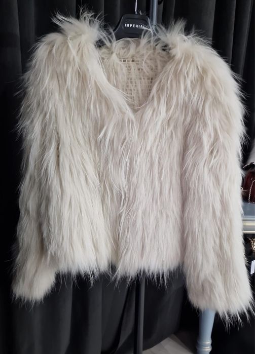 Jacheta Blana Naturala de Vulpe Talie Unica