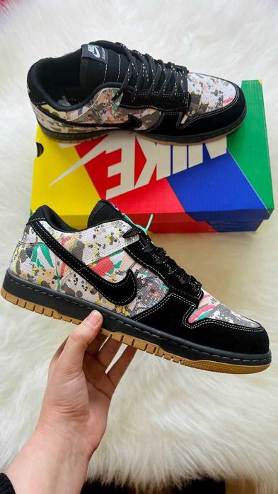 Nike SB Dunk Low Pro Negru/Alb/Multicolor,