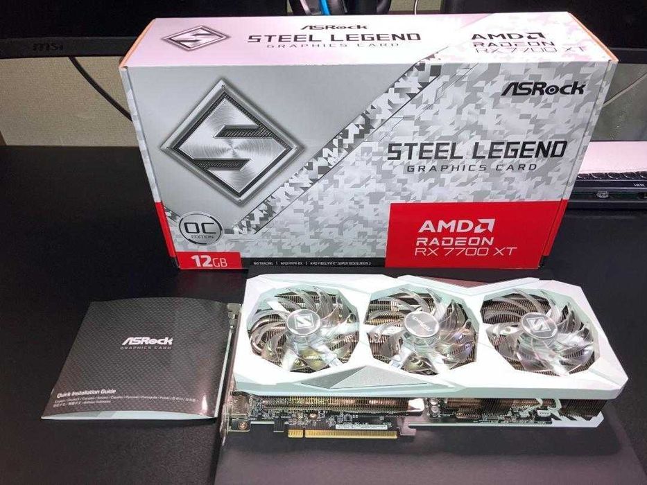 Нова Видеокарта AMD RX 7700 XT ASRock Steel Legend OC Edition 12GB