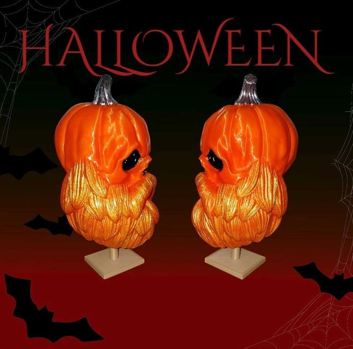 Декорация за Halloween / Хелоуин Тиквен череп с брада