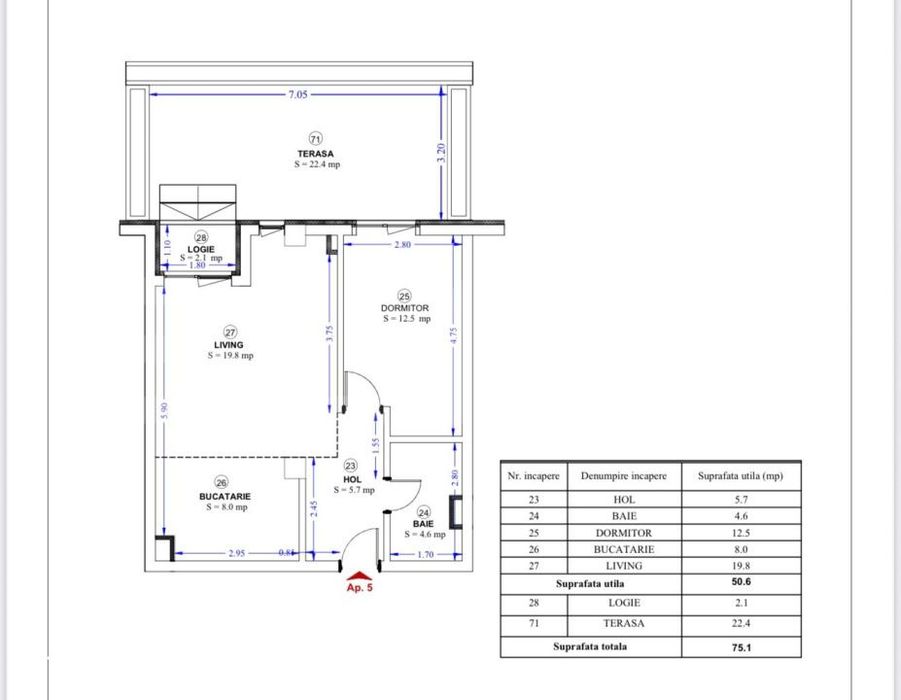 Apartament de vanzare, 50 mp, zona Torontaluli