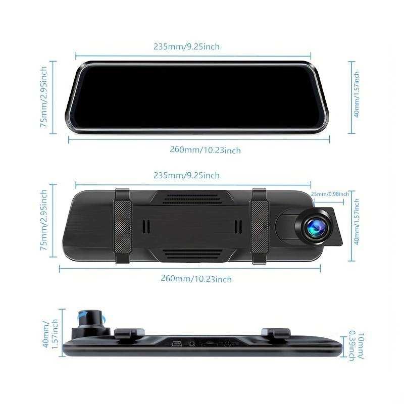 Видеорегистратор DVR1080 FULL HD 9,66 Touch screen Огледало с 2 камери