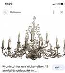 Superb candelabru de cristal si metal argintiu brand RichHome