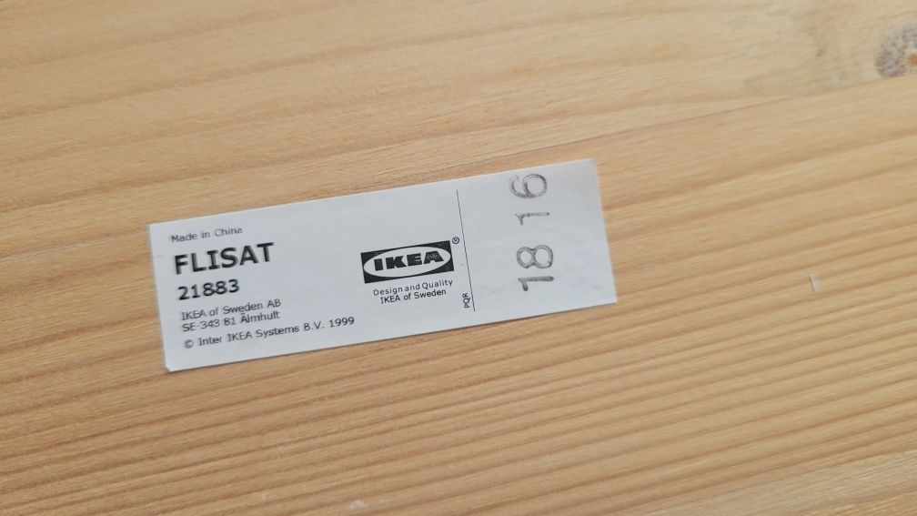 Polita lemn natur depozitare Flisat IKEA