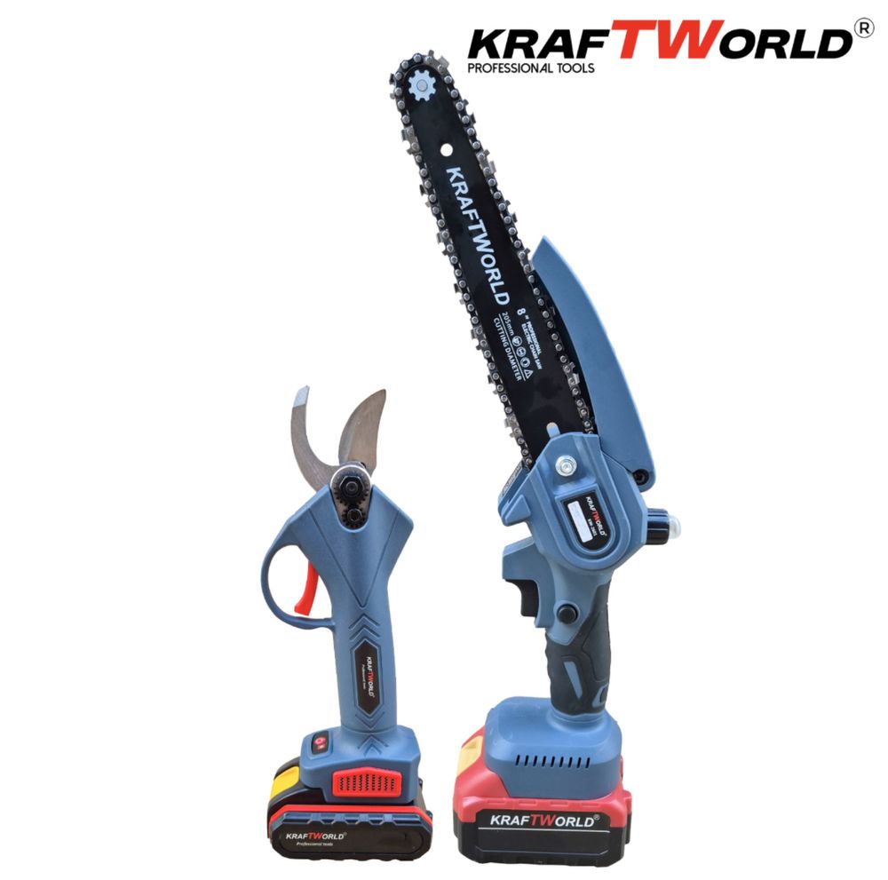 Комплект: Мини Резачка и Лозарска Ножица KraftWorld с 4бр батерии