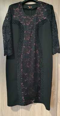 Елегантна рокля в черно и лилаво - размер XL